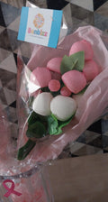 Bouquet de bonbons roses Octobre Rose BONBIZZ avec ruban rose