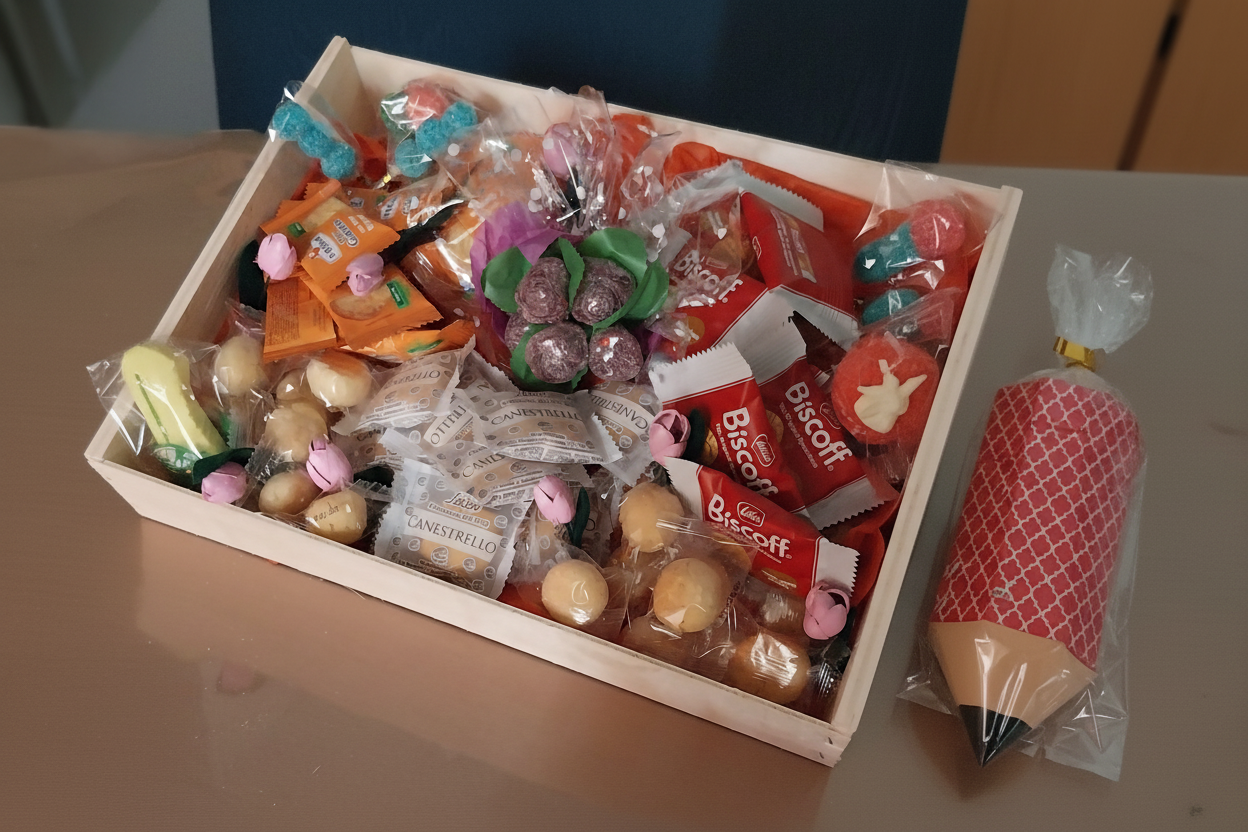 Caissette en bois gourmande avec crayon gourmand
